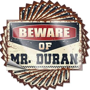 Adesivos para o seu carro Beware of Mr. Duran adesivo engraçado 10 peças adesivos de carro para homens (8 x 12 cm) (Discos de Vinil)