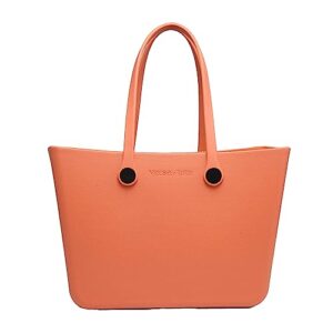 JEN & CO. Carrie Acetato de Vinil Etileno Impermeável Versa-Tote, Laranja Queimado, Laranja queimada, 17.5x11 (Discos de Vinil)