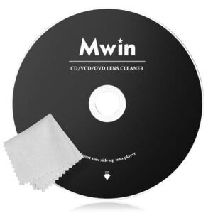 Mwin Disco de Limpeza para CD Player - Limpador Seguro e Eficaz de Lente Laser, Kit de Limpeza para Leitores CD/VCD/DVD para Carro e Casa (CDs)