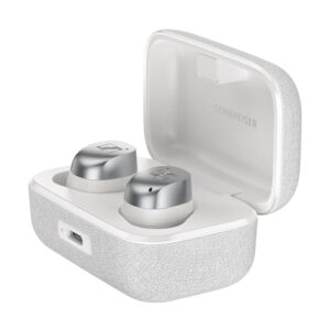 Sennheiser Fones De Ouvido Inteligentes Momentum True Wireless 4 Com Bluetooth 5.4, Som Cristalino, Design Confortável, Bateria Com Duração De 30 Horas, Anc Adaptável, Áudio Le E Auracast - Branco E (Equipamentos)