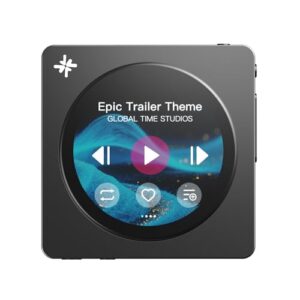 FIIO DISC Leitor de música HiFi portátil, leitor de áudio digital DAC duplo com saídas de 3,5 mm e 4,4 mm, Bluetooth 5.4 LDAC, tela sensível ao toque (preto) (Equipamentos)