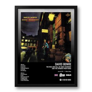 Quadro com Moldura Álbum Ziggy Stardust David Bowie Spotify 33x43cm (Discos de Vinil)