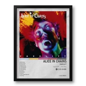 Quadro com Moldura Alice In Chains Facelift Enfeite Parede Álbum Spotify Musical Arte Grunge Anos 90 Presente Fã Tam. 33x43cm (Discos de Vinil)