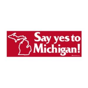 Say Yes to Michigan! Adesivo de vinil impresso em tela 5 x 15 cm, ideal para laptop, computador, para-choque, carro, caminhão, SUV, janela, parede, decalque automotivo (Discos de Vinil)