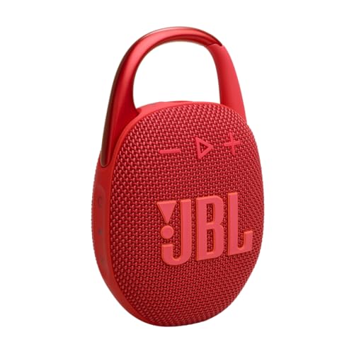 JBL, Caixa de Som, Clip 5, Bluetooth, Portátil, À Prova D'água e Resistente À Poeira, Bateria de até 15h, Auracast, Som JBL Pro, 7 W RMS - Vermelho (Equipamentos)