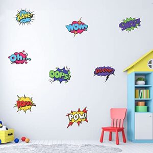 Adesivo de parede com efeitos sonoros de super-heróis quadrinhos Bang Wow adesivos de vinil de super-heróis adesivos de arte de parede para decoração de parede temática de quarto (Discos de Vinil)