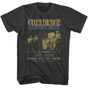American Classics Camiseta estampada Creedence Clearwater Revival Cobo Concert, Cinza, XGG (Discos de Vinil)