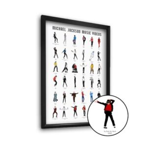 Quadro Decorativo Michael Jackson Poses Músicas Clipes (Discos de Vinil)
