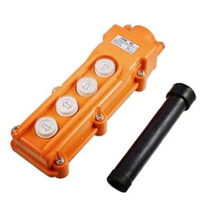 YXQ Controle de elevação com botão de pressão Estação de interruptor à prova de chuva Pingente de controle de guindaste, Up + Down + Left + Right, Orange (CDs)