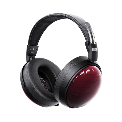 FiiO FT13 Fones de ouvido audiófilos fechados, chave dinâmica grande de 60 mm com lã em forma de W e diafragma de fibra de nano madeira, design de madeira de coração roxo premium, cabo híbrido de (Equipamentos)
