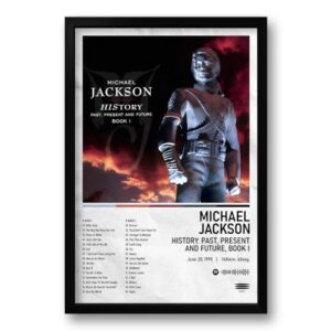 Quadro Álbum HIStory: Past, Present and Future, Book I Michael Jackson Tam. 40x60cm (Discos de Vinil)