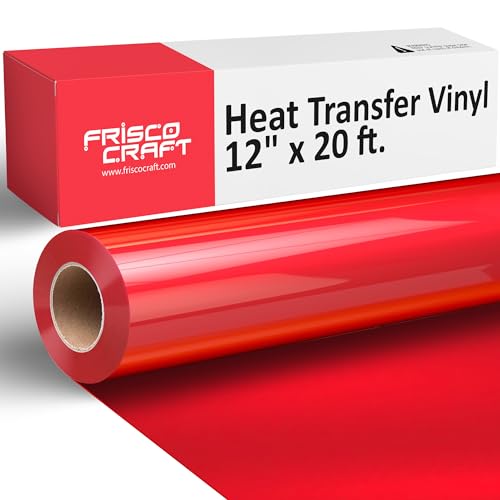 Frisco Craft Rolos de vinil HTV - Rolos de vinil de transferência de calor para impressões personalizadas - Rolo HTV fosco de 30,5 cm x 6 m - Ferro em vinil para todas as máquinas de corte - Vinil de (Discos de Vinil)
