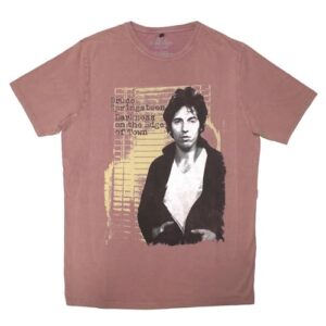 Camiseta Bruce Springsteen Doteot Stone Wash vermelha, Vermelho, XXG (Discos de Vinil)