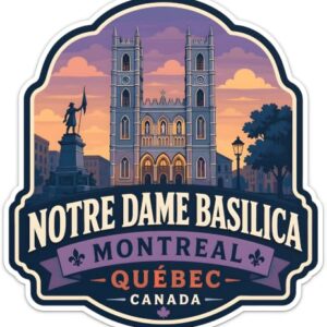 Adesivo de vinil de viagem Montreal Quebec Basílica de Notre Dame para carros, caminhões e SUVs (Discos de Vinil)
