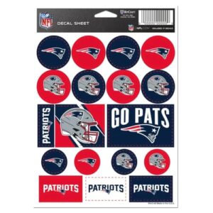 Folha de adesivos de vinil New England Patriots 12,7 cm x 17,8 cm (Discos de Vinil)