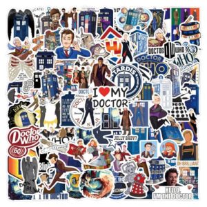 LTZSTONE Adesivos Doctor Who 110 peças para laptops, garrafas de água, brinquedos e presentes para adolescentes, meninas, perfeitos para laptop, telefone, skate, viagens | Vinil extra durável (DR100) (Discos de Vinil)