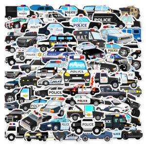 60 adesivos de carro de polícia, decalques de vinil para veículos policiais para garrafas de água, laptops, diários, álbuns, copos, presentes policiais, crianças, adolescentes e adultos (Discos de Vinil)