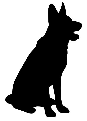 Adesivo de vinil de pastor-alemão Minglewood Trading - Cão filhote GSD Alsatian Wolf Canine - Adesivo de corte de matrizMinglewood Trading 3.5w x 5h inches preto MT2000025-black (Discos de Vinil)