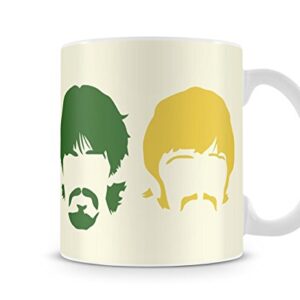 Artgeek Caneca Beatles Heads Colors Cerâmica 325 ml (Discos de Vinil)