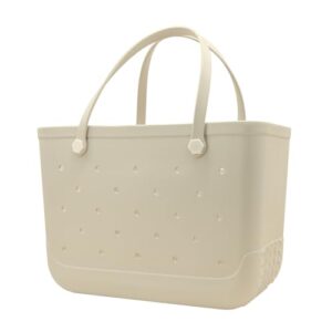 Beach Totebag Sacola extra grande de 48 cm à prova d'água de borracha EVA para praia com bolso com zíper e suporte para telefone, Cinza, X-Large, 1111 (Discos de Vinil)
