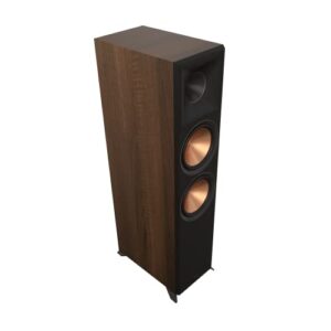 Klipsch Alto-falante de piso Estreia de referência RP-8000F II com chifre tractrix híbrido de 90° x 90°, Woofers Cerametálicos de 8" e integração Dolby Atmos para som premium Home Theater em nogueira (Equipamentos)