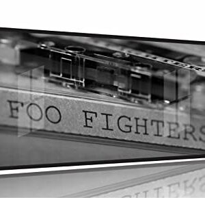 Quadro Decorativo Foo Fighters 130x60 Moldura Preta 2x2 (Discos de Vinil)