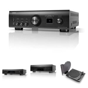 Denon HiFi Bundle – reprodutor de áudio digital DNP-2000NE, leitor CD/SACD DCD-1700NE, amplificador integrado PMA-1700NE (140W x 2) e toca-discos analógicos semiautomáticos DP-450USB (preto) (Equipamentos)