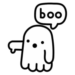 Adesivo decalque de vinil Thumbs Down Boo Ghost Transferless 10 cm (Discos de Vinil)