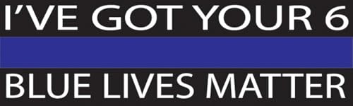 Rogue River Tactical 25,4 cm x 7,6 cm Grande Blue Lives Matter Bandeira Auto Decalque Adesivo de para-choque Suporte Law Enfocement Police Officers Thin Line (I've Got Your) (Discos de Vinil)