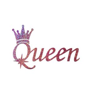 Adesivo de vinil Queen Crown Auto Car Truck Wall Laptop | Holográfico rosa | 30,5 cm x 17,8 cm (Discos de Vinil)