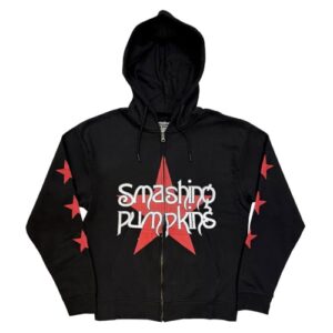 Rock Off officially licensed products Moletom masculino com capuz e logotipo Smashing Pumpkins Star preto, Preto, XGG (Discos de Vinil)
