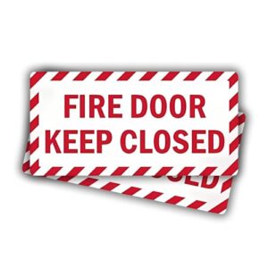 eDesign Placa Keep Door Closed Fire Door Restricted Area Sicker - 20 x 7 cm - Pacote com 2 adesivos de vinil premium (Discos de Vinil)