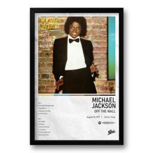 Quadro Álbum Spotify Off the Wall Michael Jackson Tam. 40x60cm (Discos de Vinil)