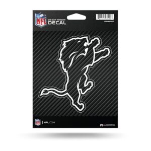 Rico Industries Decalque de vinil cortado com design de fibra de carbono NFL Detroit Lions (Discos de Vinil)