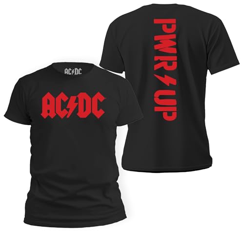 Tstars Camiseta masculina AC/DC Jagged Logo Band Power Up para aqueles prestes a rock n roll, Vermelho Bnf / Preto, 3G (Discos de Vinil)