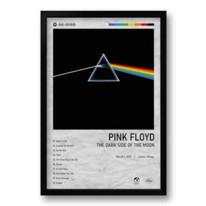 Quadro Álbum Spotify The Dark Side of the Moon - Pink Floyd - 40x60cm (Discos de Vinil)
