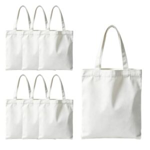 ORJ Sacolas de sublimação, sacolas de lona em branco para sublimação, sacolas de poliéster para artesanato DIY e graffiti, Sacos de lona branca 31 x 36 cm * 6 peças, 31*36cm, Sublimação (Discos de Vinil)