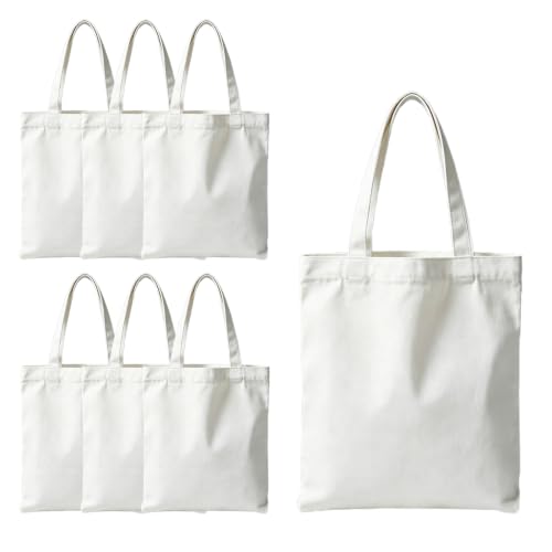 ORJ Sacolas de sublimação, sacolas de lona em branco para sublimação, sacolas de poliéster para artesanato DIY e graffiti, Sacos de lona branca 31 x 36 cm * 6 peças, 31*36cm, Sublimação (Discos de Vinil)
