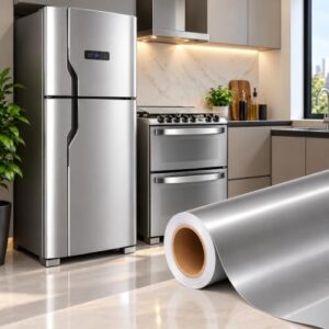 Vinil Adesivo Prata Envelopamento Geladeira Fogão 5m x 70cm (Discos de Vinil)