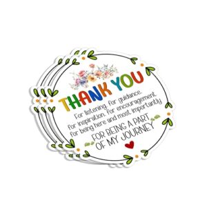 (3 peças) Adesivo Thank You for Listening for Guidance for Being A Part of My Journey, frases inspiradoras, motivacionais, decalques de vinil para copo e laptop, garrafas de água, livros, telefone (Discos de Vinil)