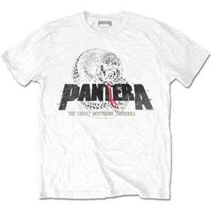 Pantera Camiseta Southern Trendkill Snake Band Logo oficial masculina branca, Branco, GG (Discos de Vinil)