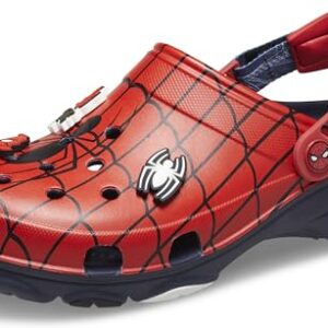 Crocs Tamancos unissex para adultos de super-heróis da Marvel, Homem Aranha, Pantera Negra e Capitão América, Azul marino, 42 (Discos de Vinil)