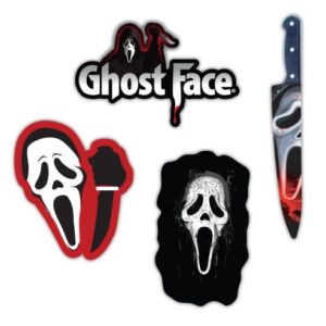 Elektroplate Conjunto de 4 decalques dinâmicos Ghost Face Mask & Knife (Discos de Vinil)