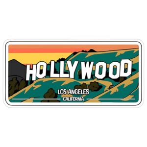 Adesivo de vinil à prova d'água Hollywood Los Angeles Califórnia decalque (Discos de Vinil)