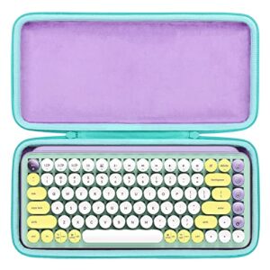 co2CREA Hard Case Replacement for Logitech POP Keys Mechanical Wireless Keyboard, Purple Case + Daydream Mint Zipper (Discos de Vinil)