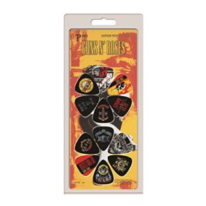 Palhetas de guitarra Perris Leathers LP12-GR1 Guns N Roses, pacote com 12 (Discos de Vinil)