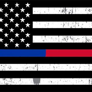 Rogue River Tactical Adesivo de para-choque com bandeira de Lives Matter Thin Blue Line and Red Line Support Law Enforcement Police Officers and Firefighter Flags (Discos de Vinil)