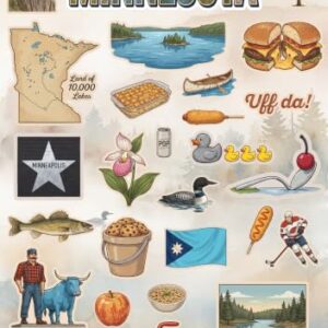 JOVELIOUS Folha de adesivos de Minnesota, adesivos de Minnesota para laptop (Discos de Vinil)