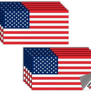 Pacote com 10 adesivos de bandeira americana – Feito de vinil 3M – adesivos patrióticos dos EUA – adesivo sem bolhas – seguro para lava-louças (Discos de Vinil)