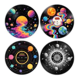 NQDWX Decoração de parede retrô Cosmic Galaxy disco de vinil (Discos de Vinil)